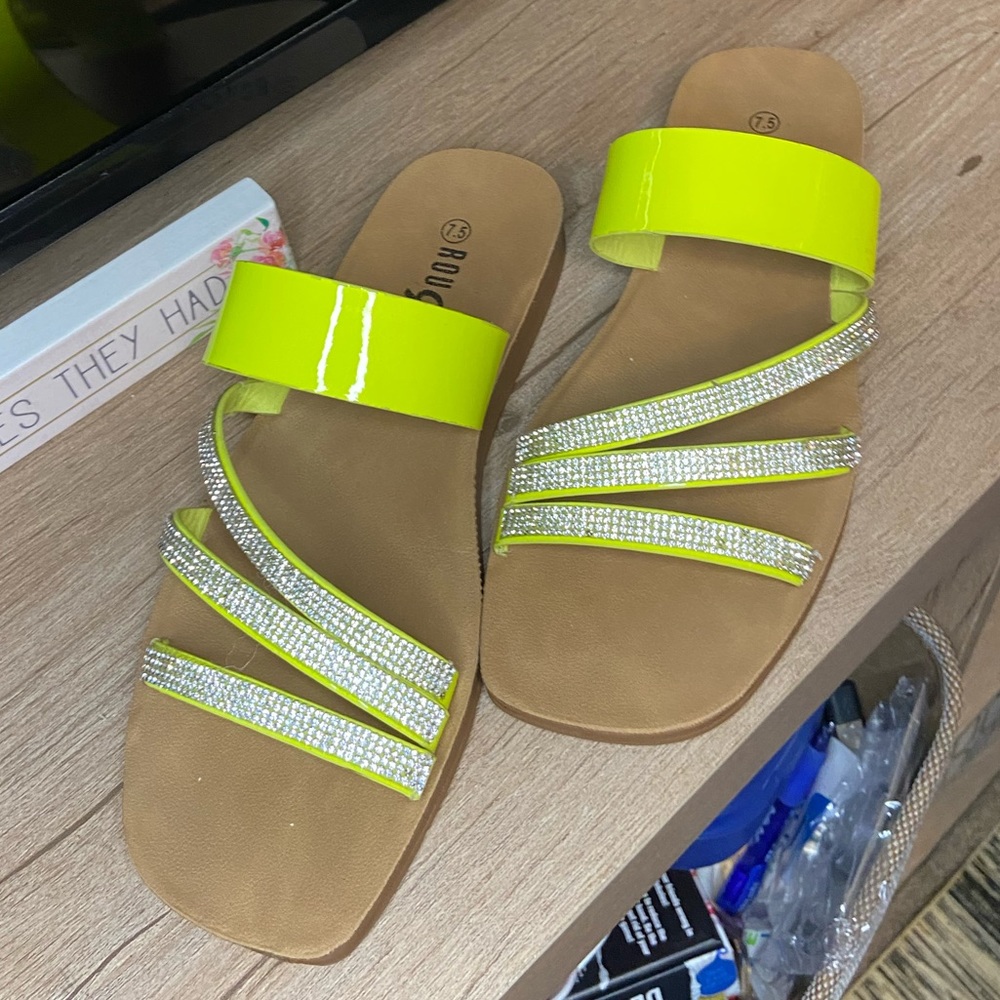 Neon green Sandals only worn a few times still in great condition